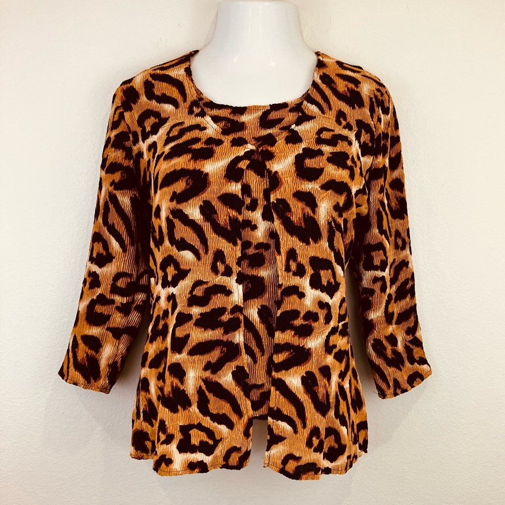 Alberto Makali Leooard Print Tank & Cardi Set Sz L